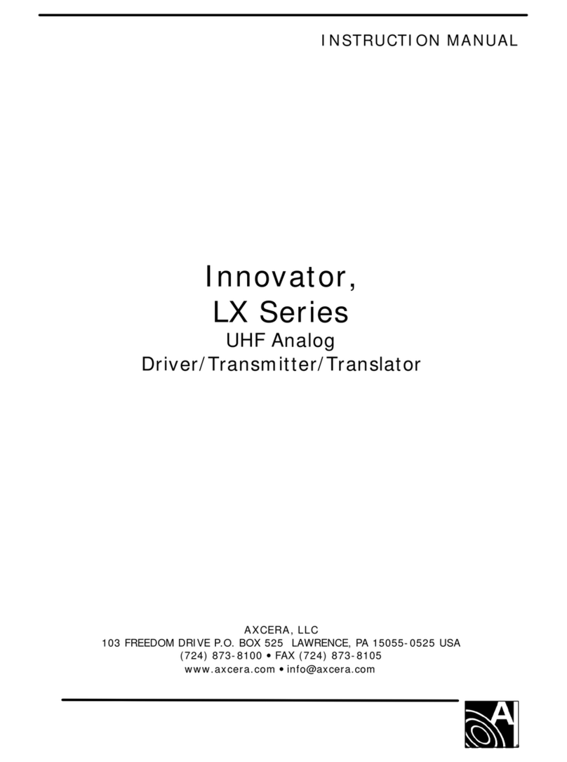 Axcera INNOVATOR instruction manual