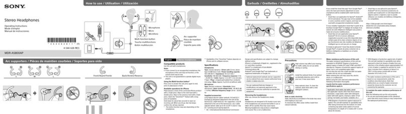 Sony MDR-AS800AP operating instructions