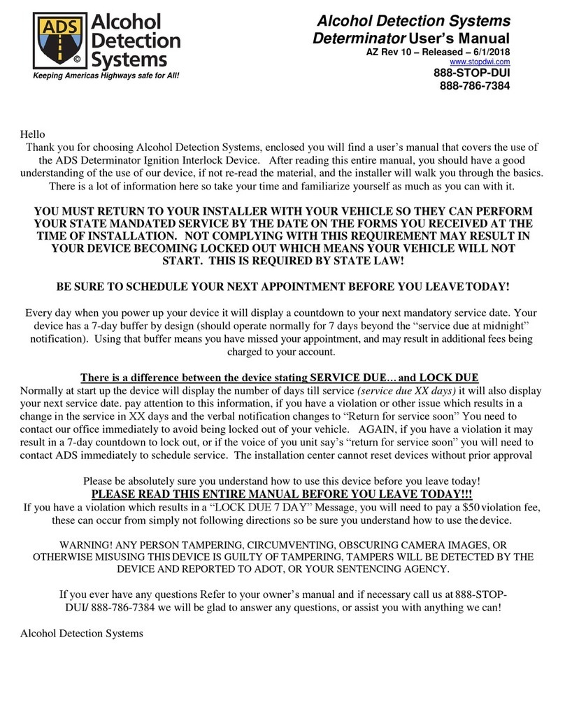 ADS Alcohol Detection Systems user manual