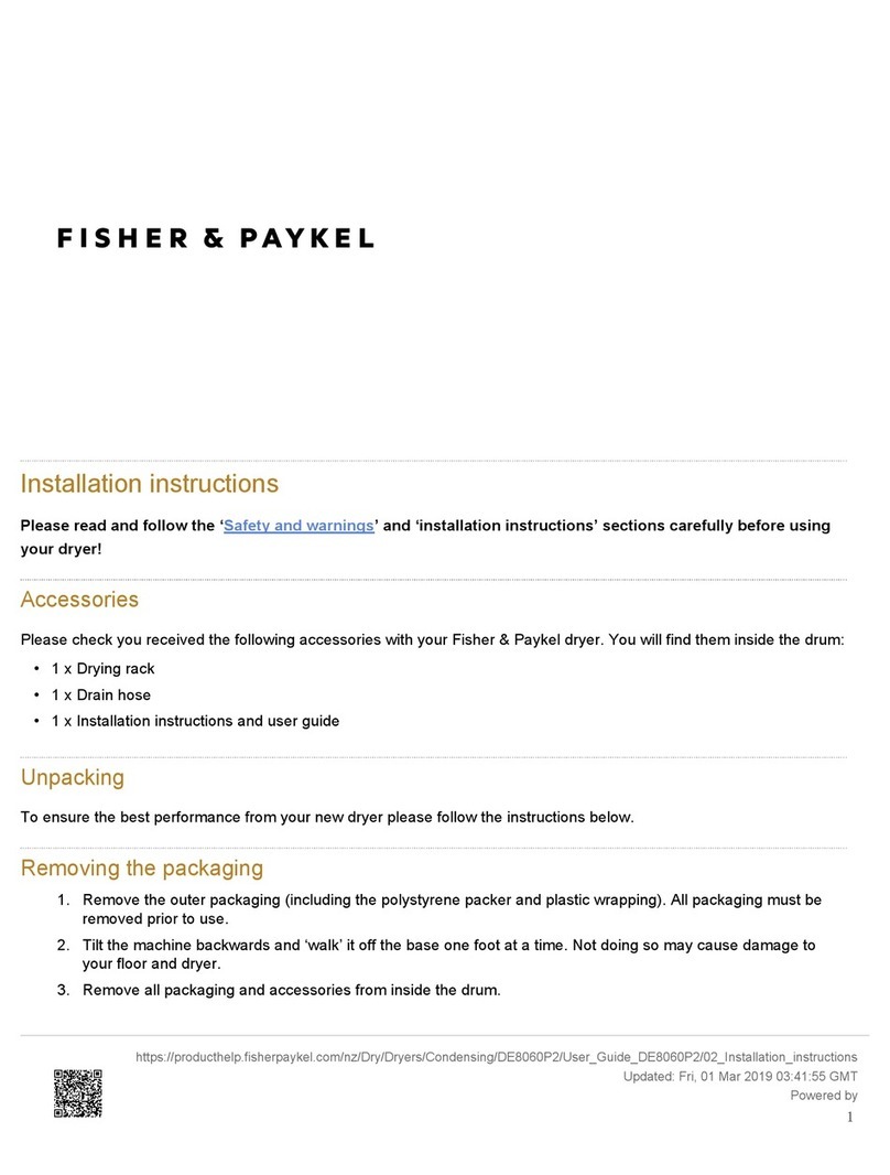 Fisher & Paykel DE8060P User manual