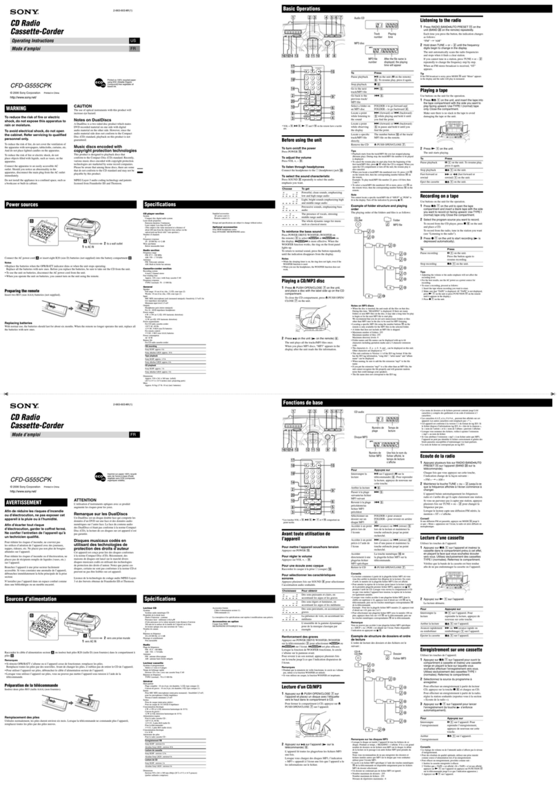 Sony CFD-G555CPK User manual