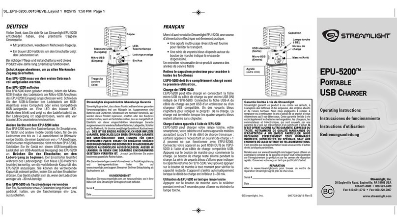 StreamLight EPU-5200 operating instructions
