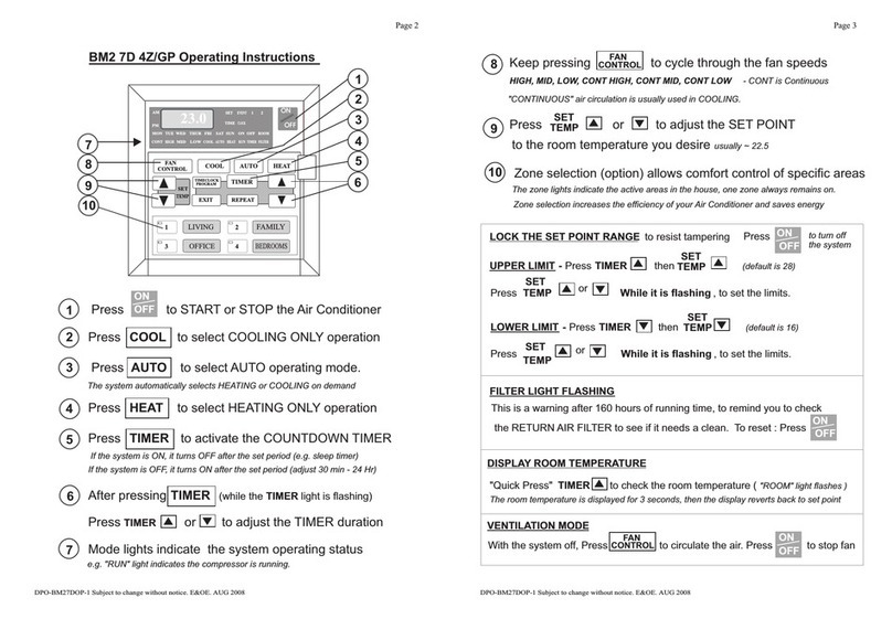 ActronControls Leasam BM2-7D-4Z operating instructions