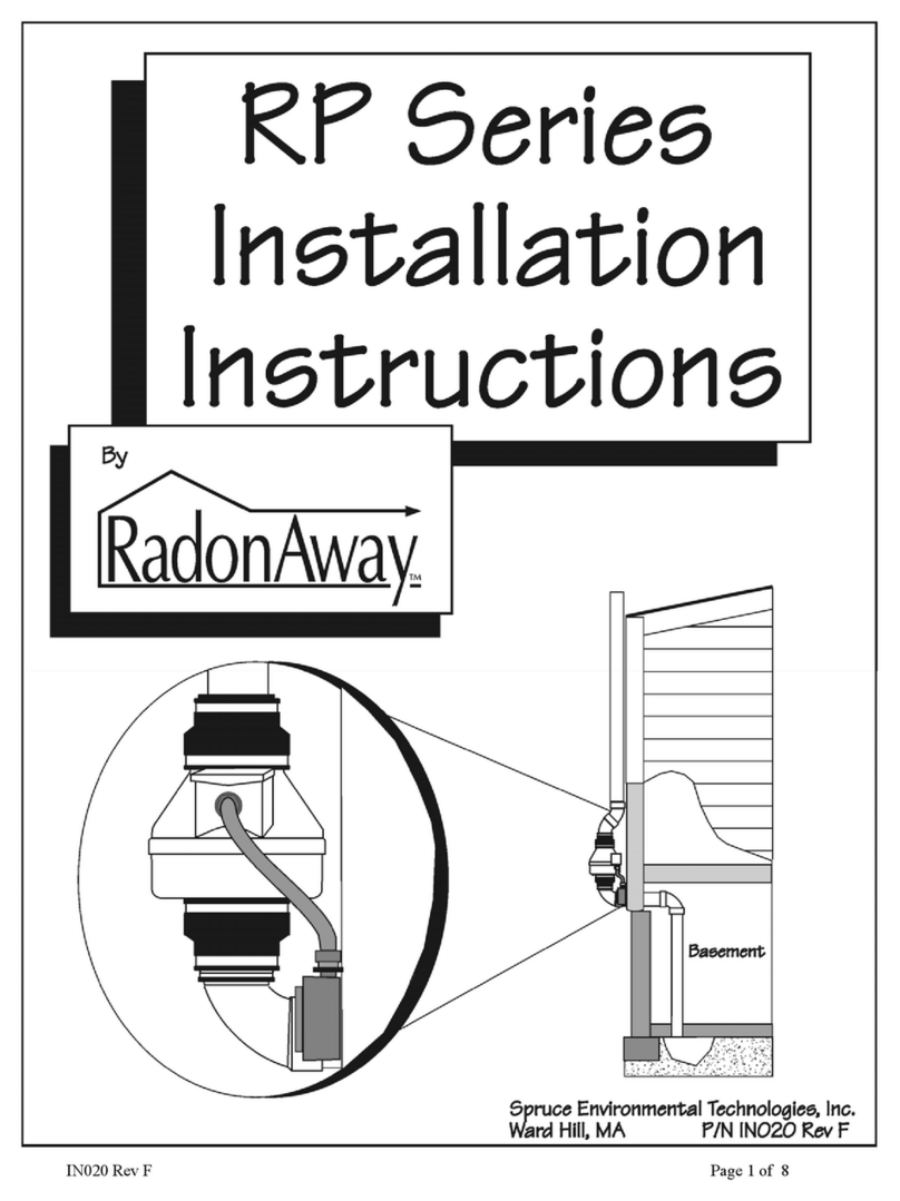 RadonAway RP SERIES installation instructions