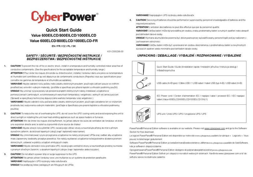 Cyber Power 600EILCD quick start guide