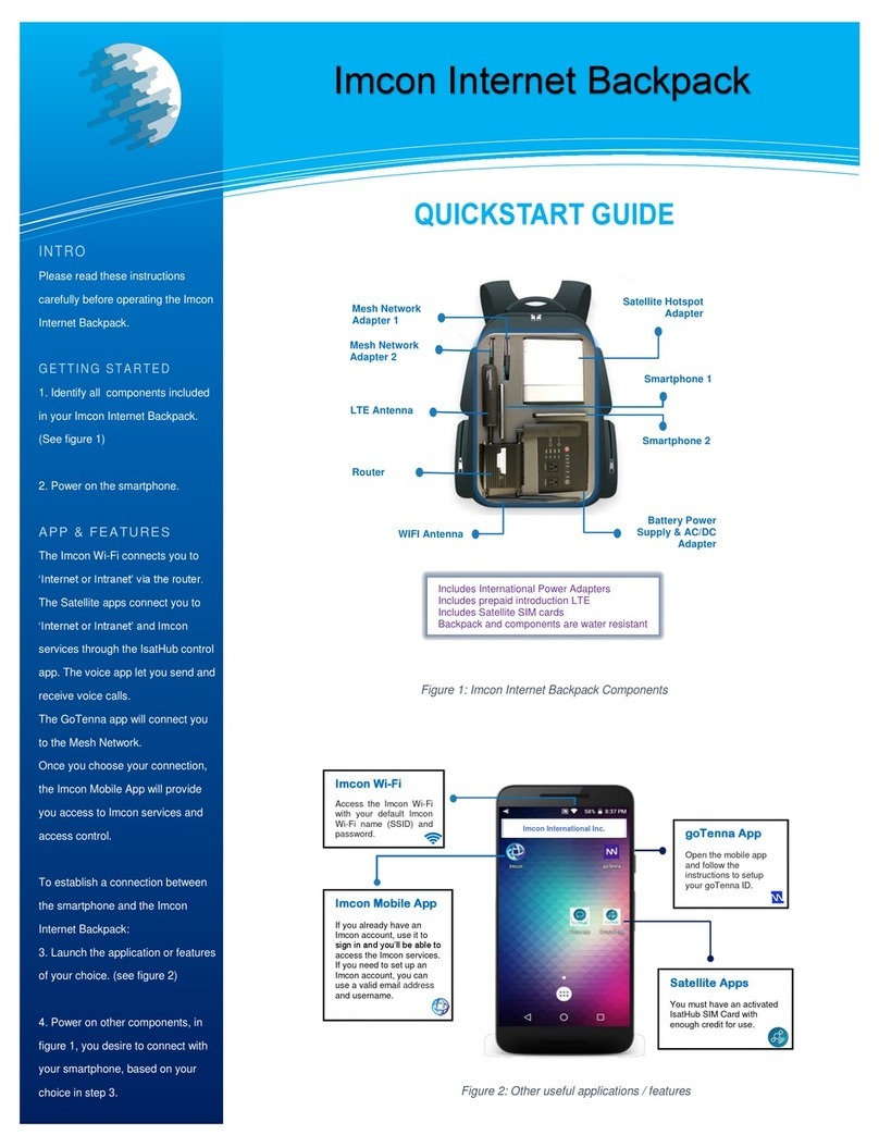 Imcon International Internet Backpack quick start guide