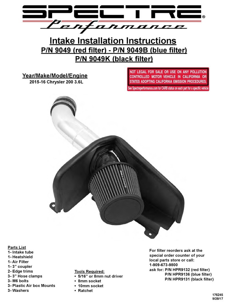 Spectre Performance 9049 Intake Installation Instructions