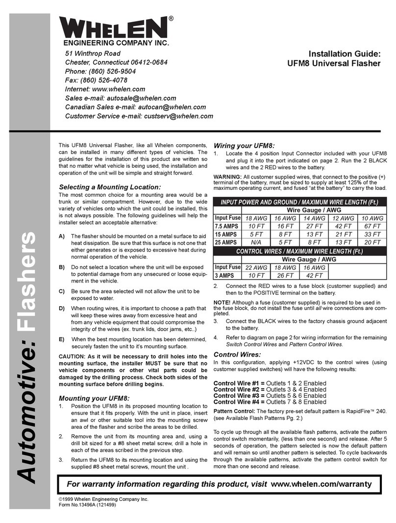 Whelen Engineering Company UFM8 User manual