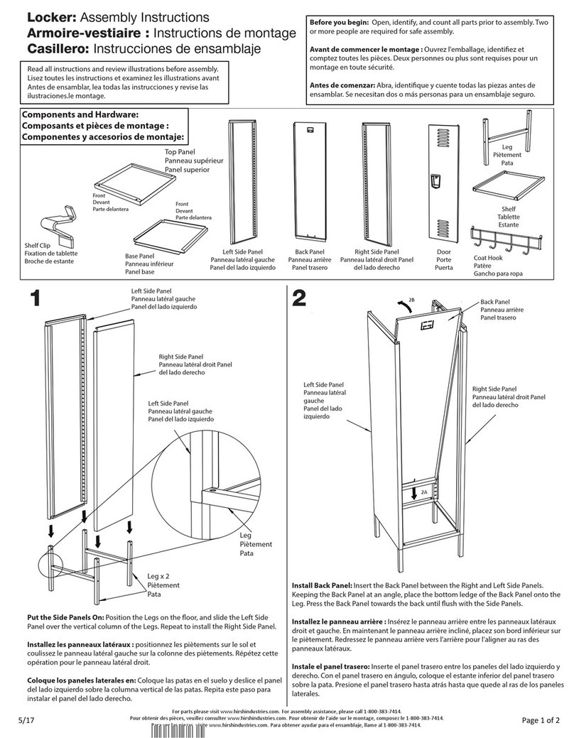 hirsh industries 21899 Assembly instructions