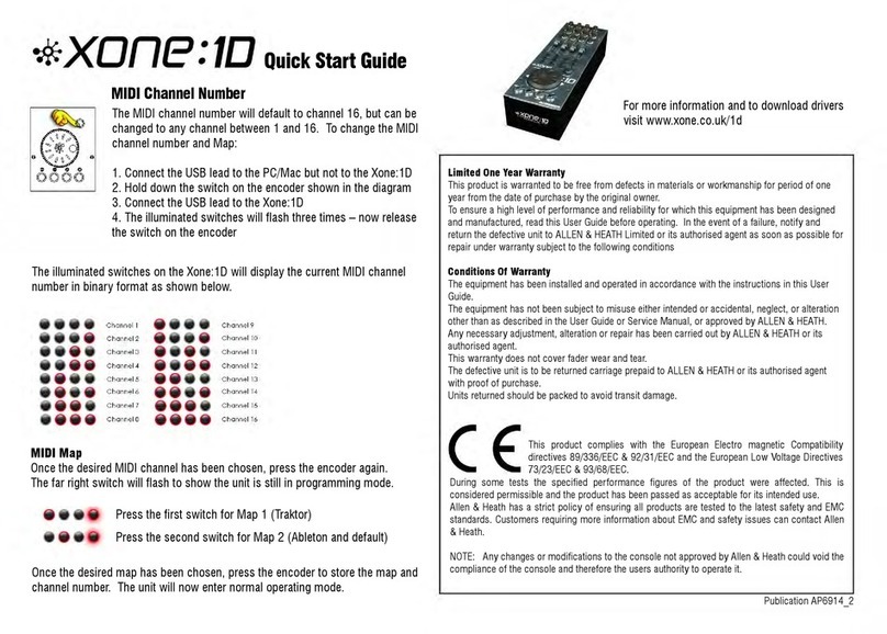 ALLEN & HEATH Xone 1D User manual