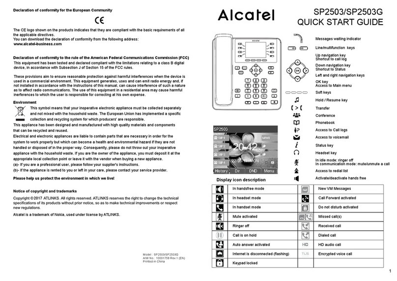 Alcatel SP2503 User manual
