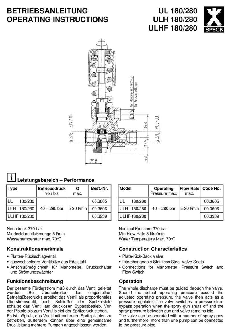 Speck ULH 180/280 operating instructions