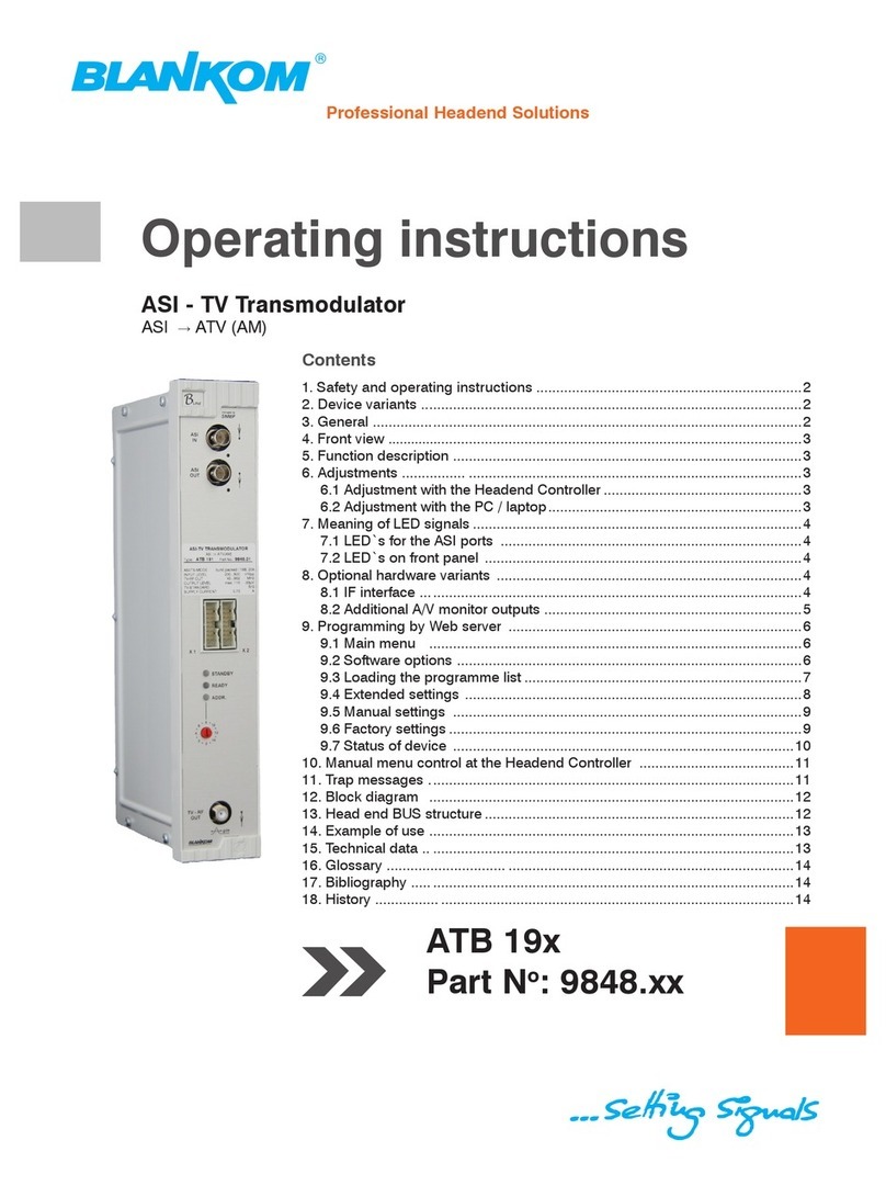 Blankom ATB 19 series operating instructions