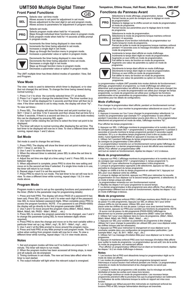 Tempatron UMT500 instructions