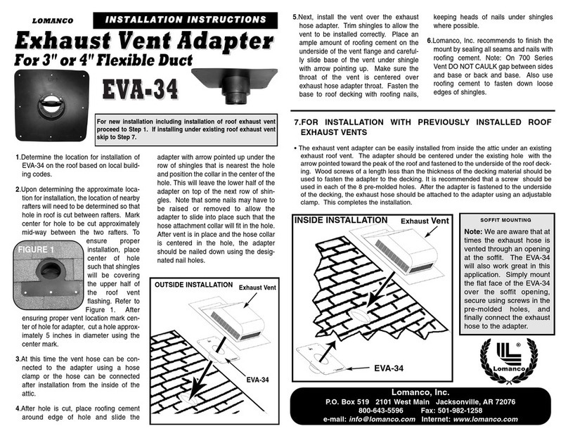 Lomanco EVA-34 installation instructions