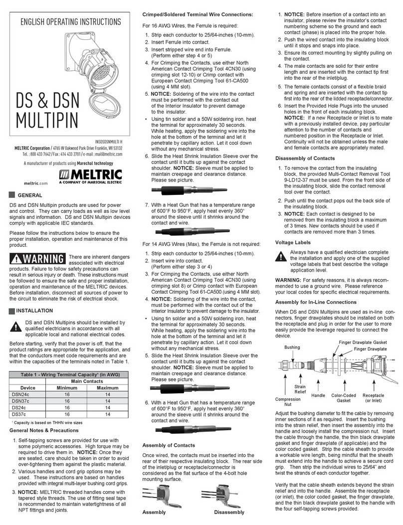 Meltric DS Series User manual Meltric DS Series User manual
