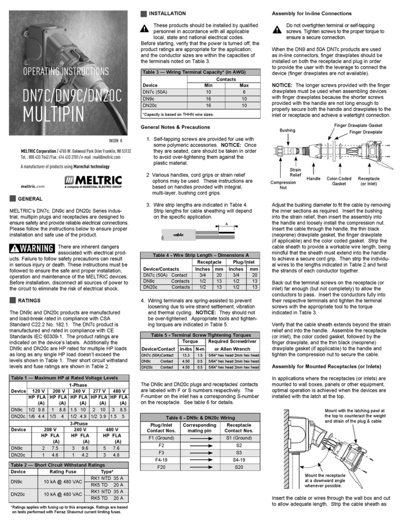 Meltric DN9C User manual Meltric DN9C User manual