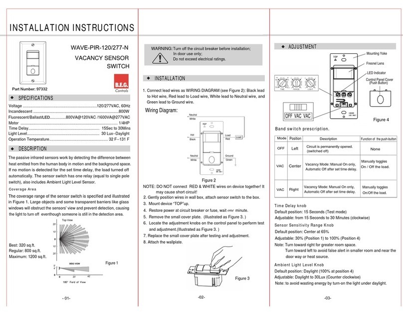 B.E.G. WAVE-PIR-120/277-N installation instructions B.E.G. WAVE-PIR-120/277-N installation instructions