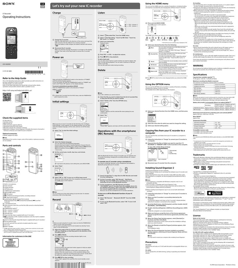 Sony ICD-SX2000 User manual