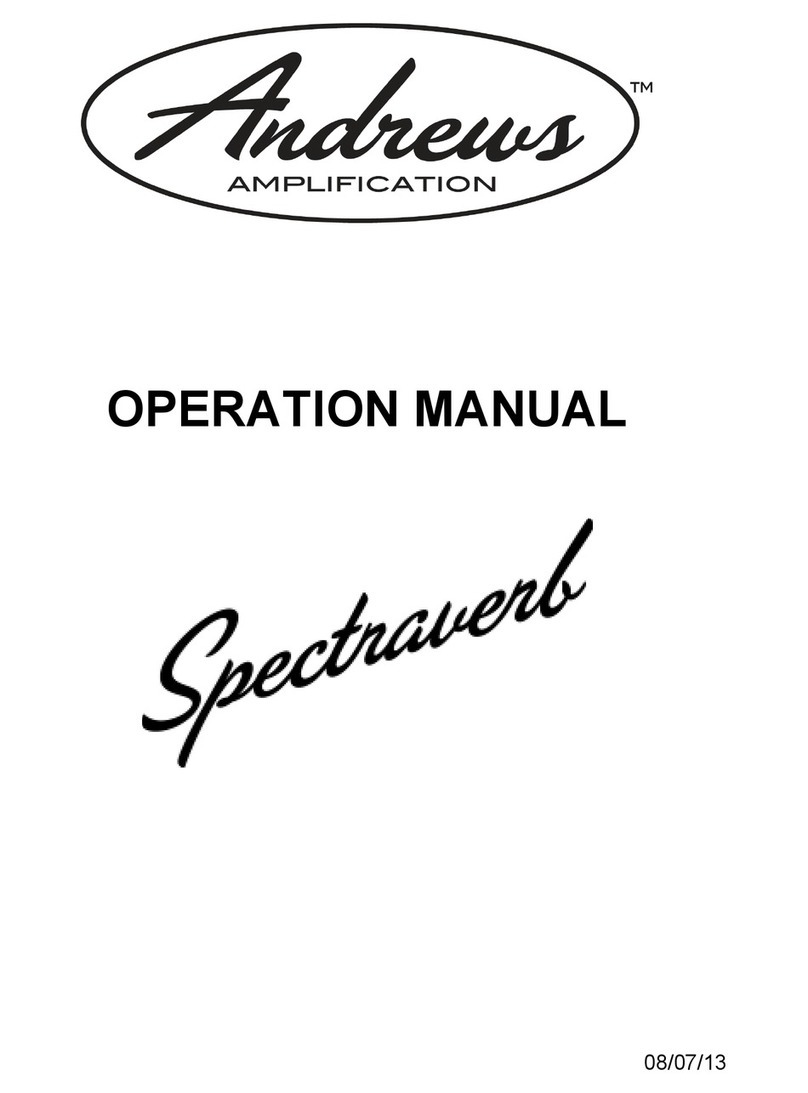 Andrews Amplification Spectraverb Operation manual