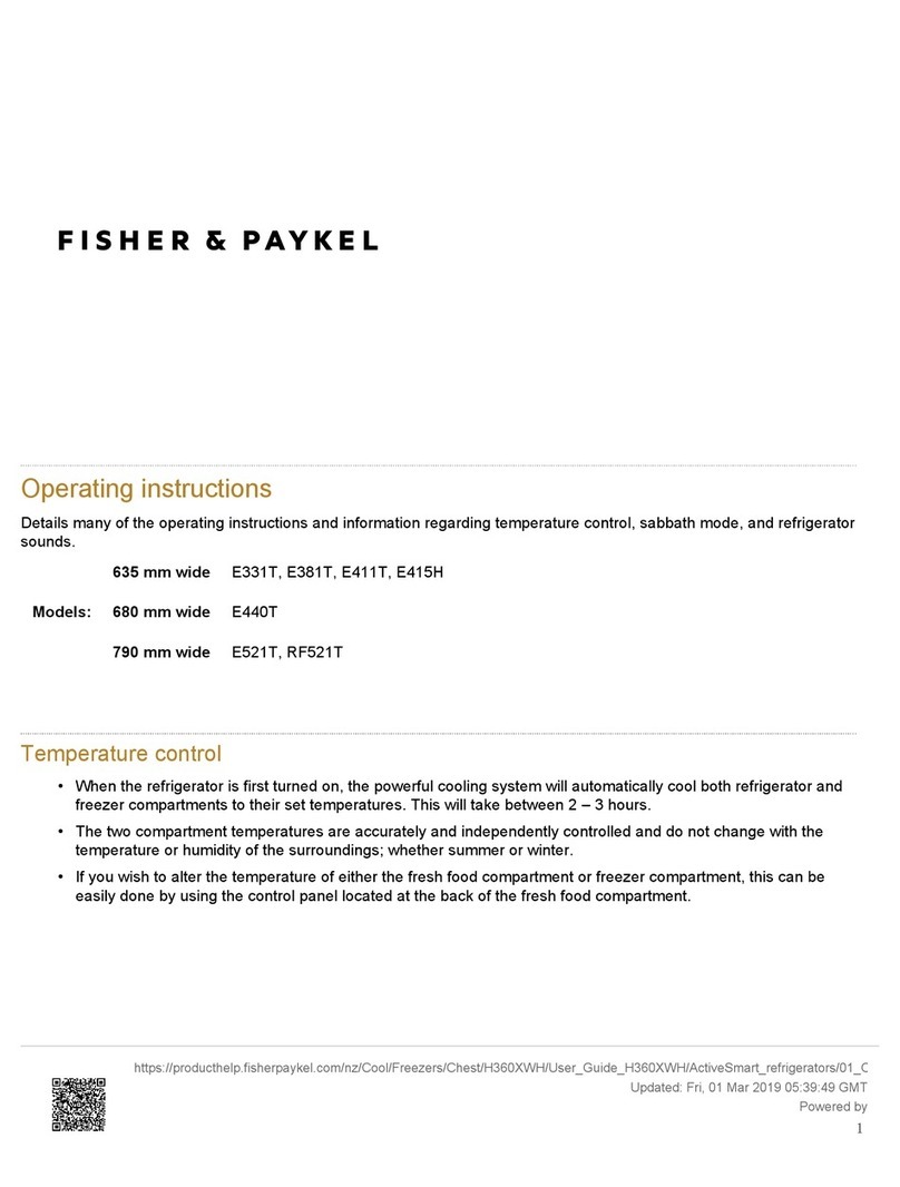 Fisher & Paykel E331T User manual