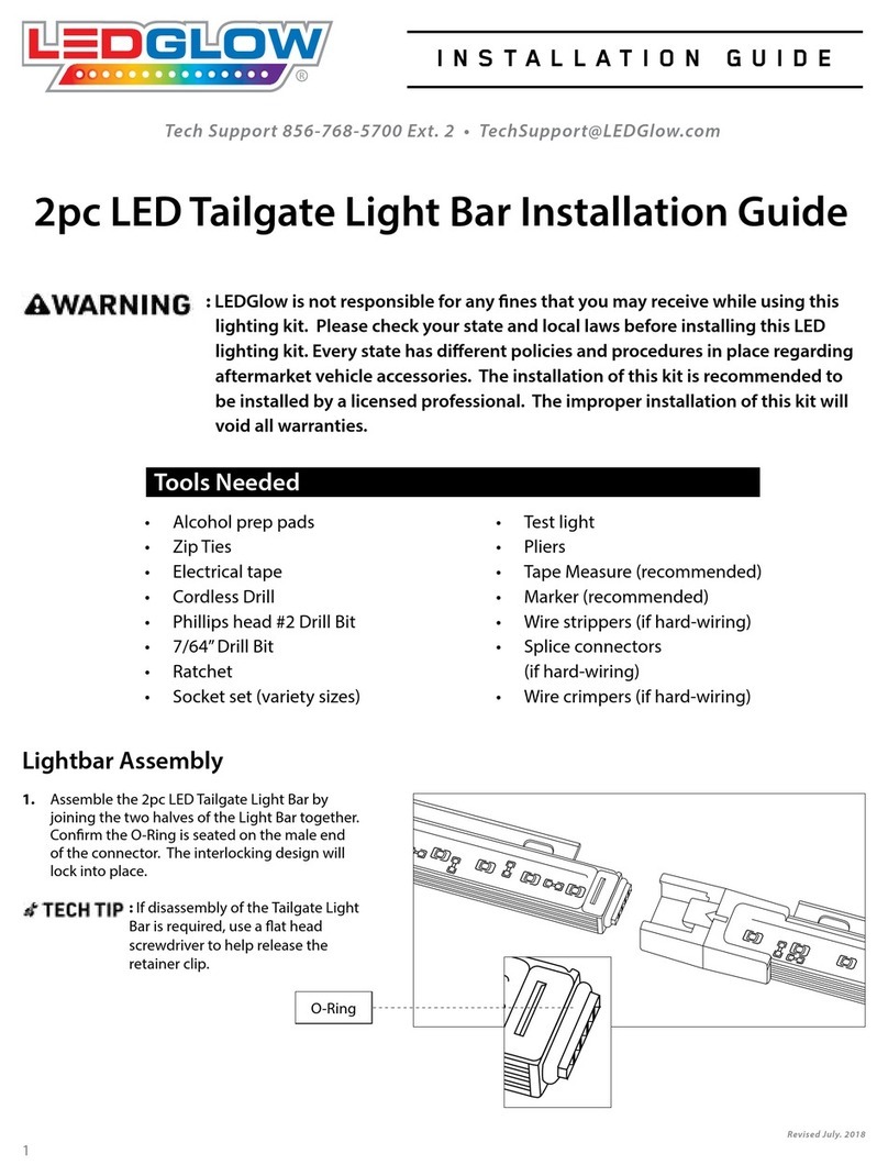 LedGlow 2pc LED Tailgate Light Bar User manual