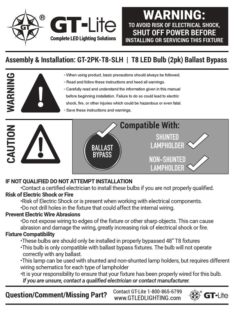 GT-Lite GT-2PK-T8-SLH Assembly & installation