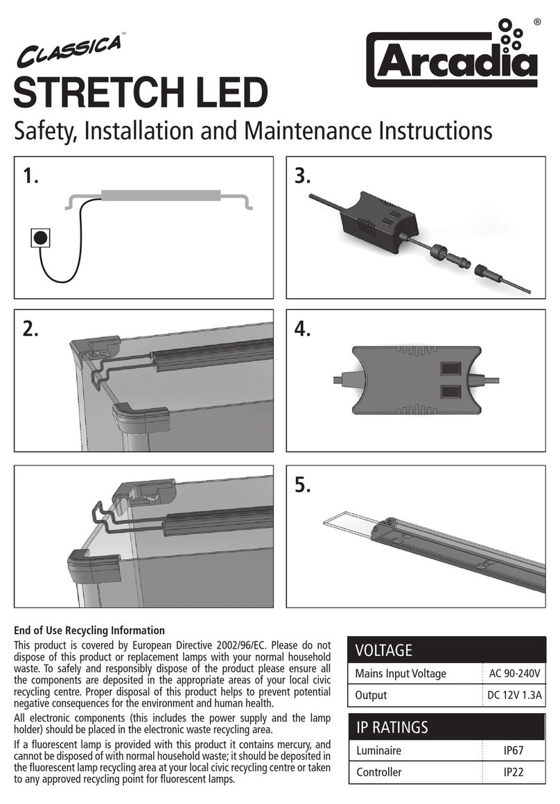 Arcadia CLASSICA STRETCH LED Installation and maintenance instructions