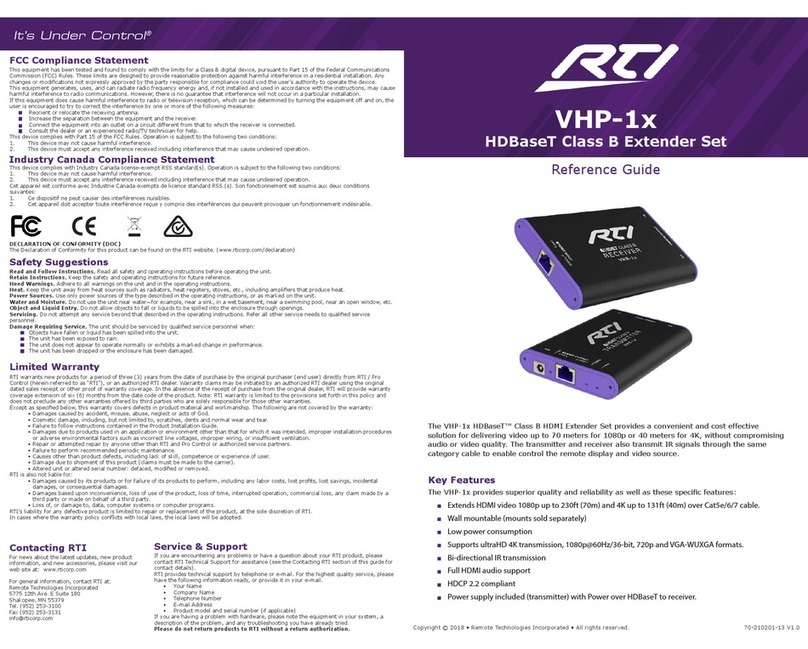 RTI VHP-1x reference guide