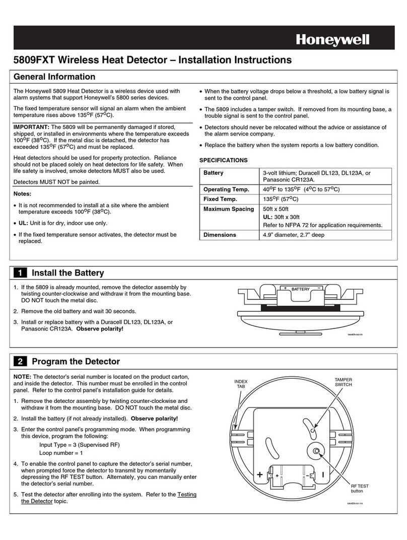 Honeywell 5809FXT Installation instructions manual