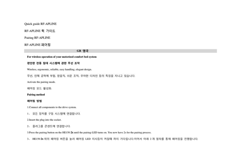 dewert okin RF-APLINE User manual dewert okin RF-APLINE User manual
