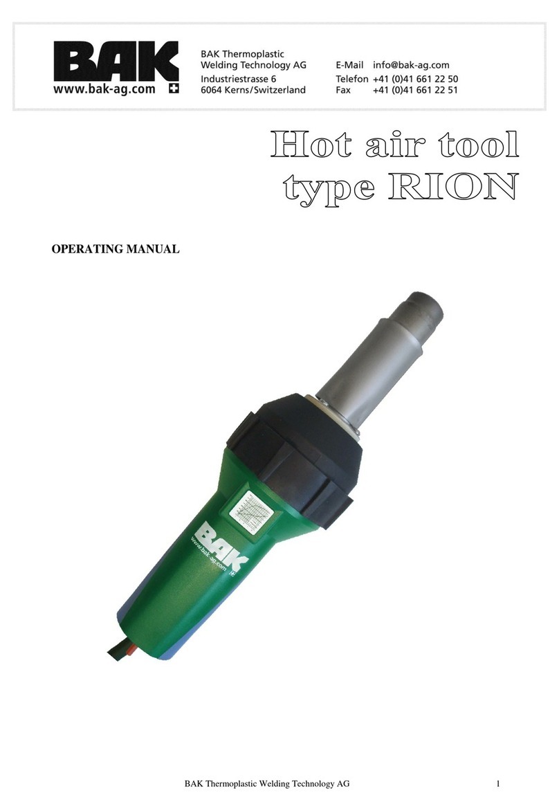 BAK Thermoplastic Welding Technology RION operating manual BAK Thermoplastic Welding Technology RION operating manual
