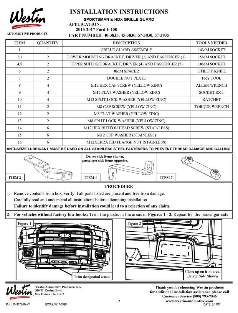Westin 40-3835 Installation instructions manual