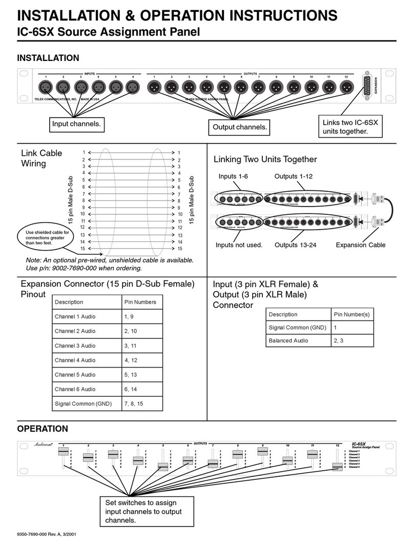 Telex Communications IC-6SX Installation & operation instructions
