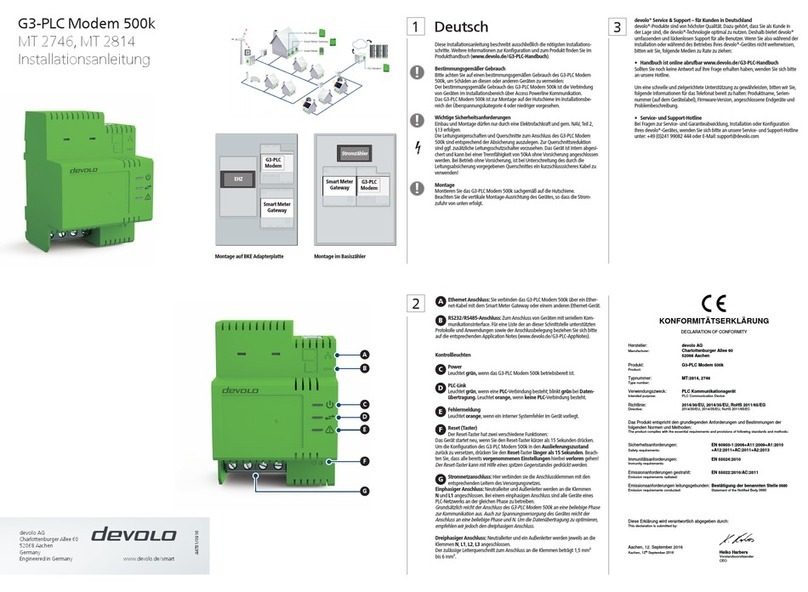 Devolo G3-PLC Modem 500k installation guide