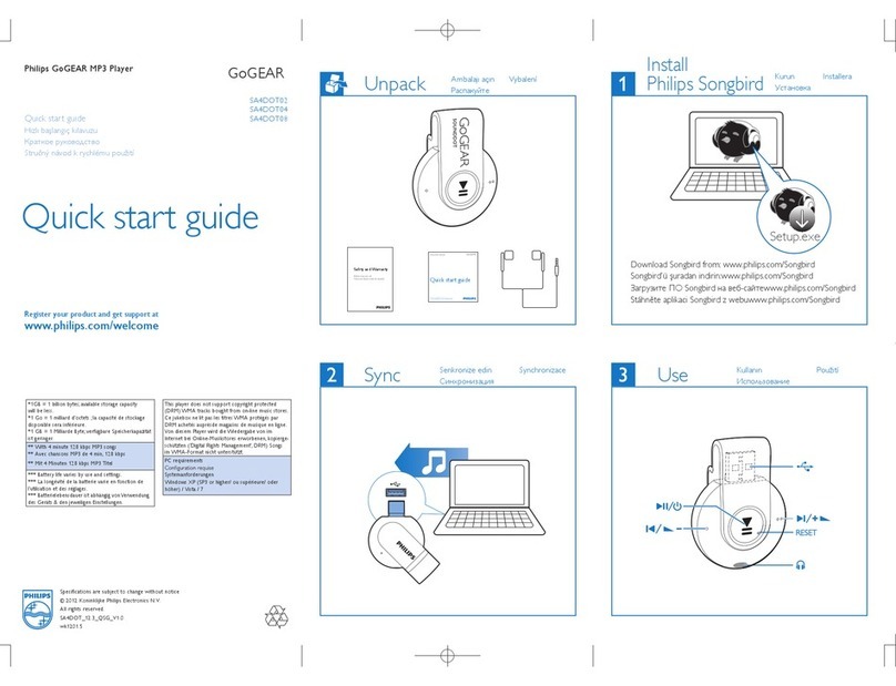 Philips GoGEAR SA4DOT02 Operating and maintenance instructions