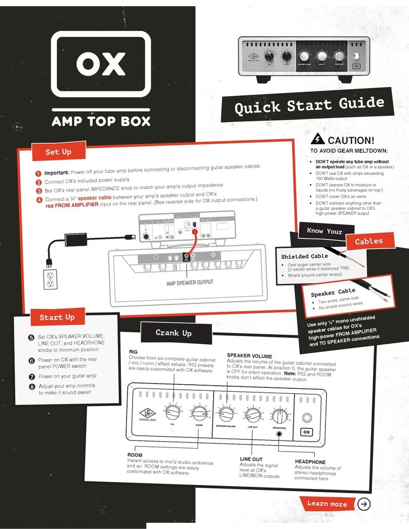 Universal Audio OX Operating and maintenance instructions