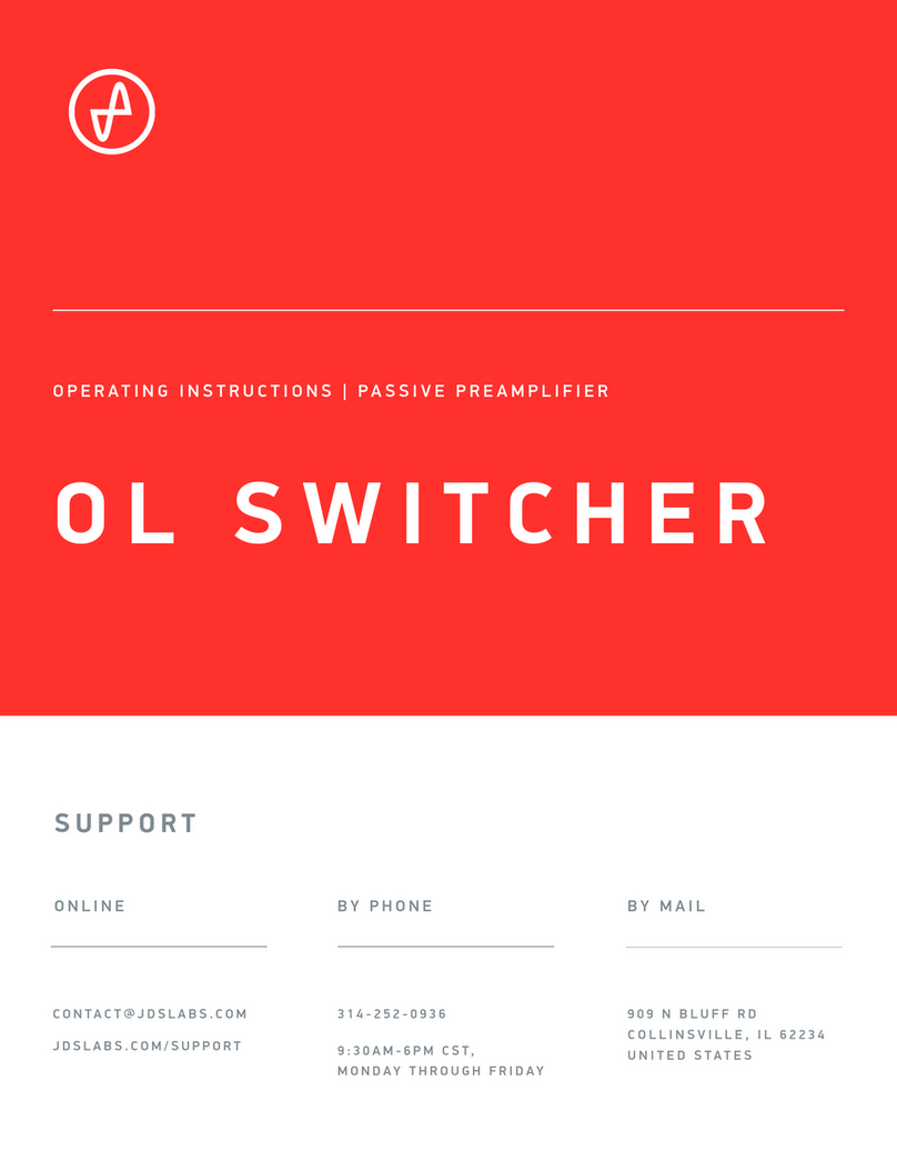JDS Labs OL SWITCHER operating instructions