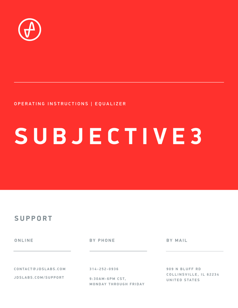 JDS Labs SUBJECTIVE3 operating instructions