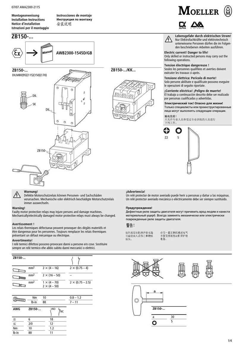 Moeller ZB150 series installation instructions