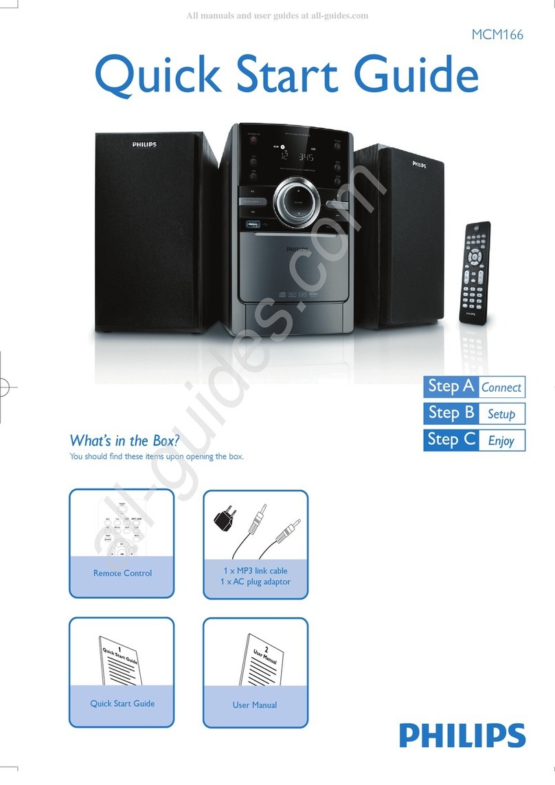 Philips MCM166 quick start guide
