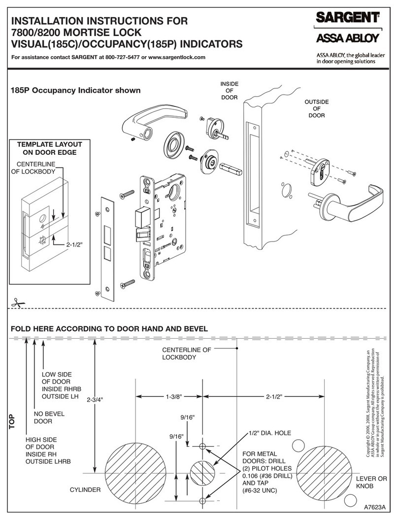 Sargent 7800 installation instructions
