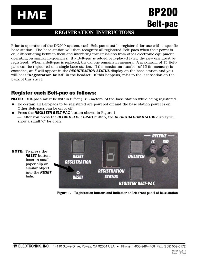 HM Electronics BP200 Belt-pac Registration Instructions