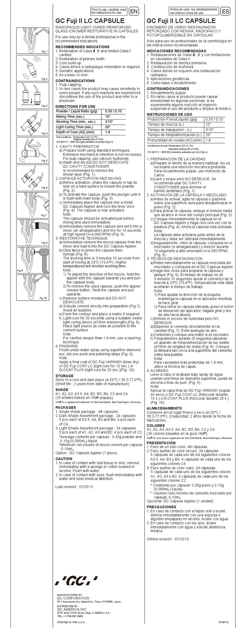 GC CORPORATION Fuji II LC CAPSULE Instructions for use