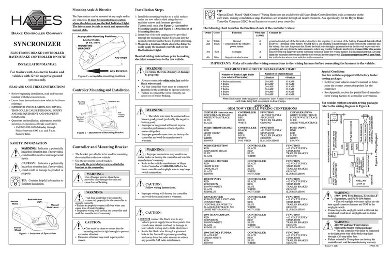 Hayes 81725 User manual