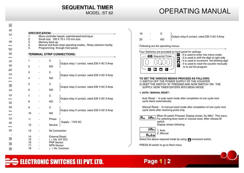 Electronic Switches ST 62 operating manual