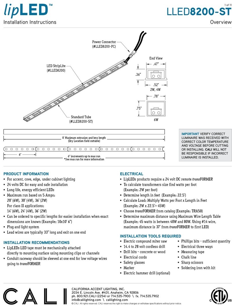 California Accent Lighting lipLED LLED8200-ST installation instructions