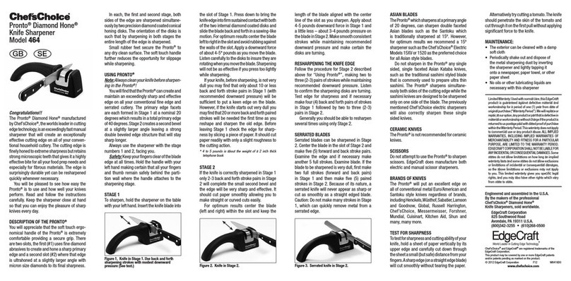 Chef's Choice Pronto Diamond Hone 464 User manual Chef's Choice Pronto Diamond Hone 464 User manual