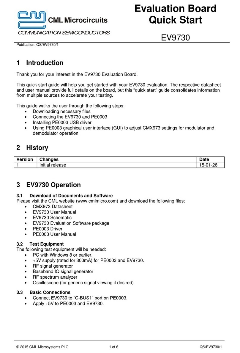 CML Microcircuits EV9730 User manual