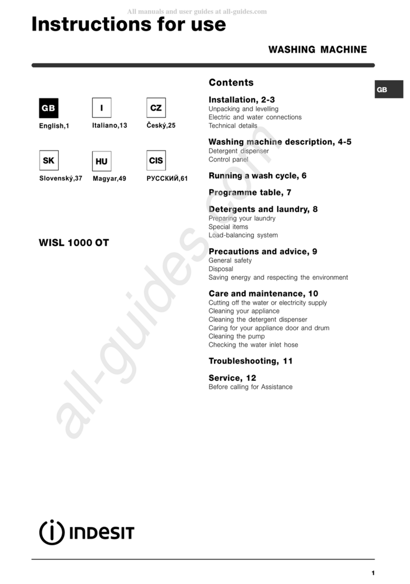 Indesit WISL 1000 OT User manual